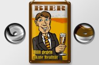 Blechschild Alkohol 20x30cm Bier hilft gegen akute...