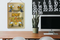 Blechschild Spruch 20x30cm Bee happy eat more honey Honig