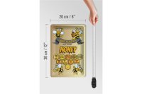 Blechschild Spruch 20x30cm Bee happy eat more honey Honig