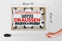 Blechschild Spruch 30x20cm Nichtraucher bitte draußen