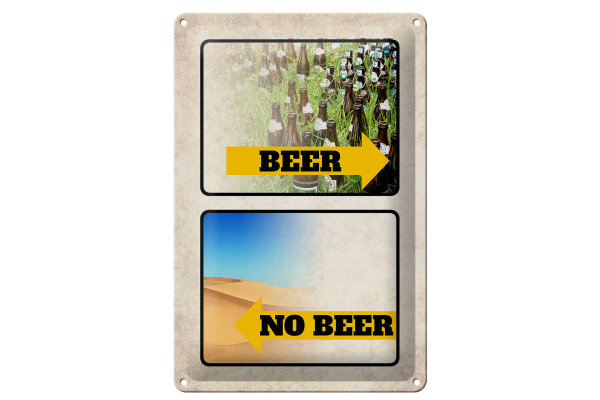 Blechschild Alkohol 20x30cm Bild Beer No Beer Bier