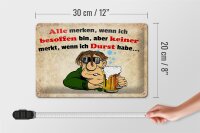 Blechschild Alkohol 30x20cm alle merken wenn ich besoffen