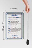 Blechschild Spruch 20x30cm lieber Papa Ich hab dich lieb