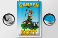 Blechschild Hinweis 20x30cm Garten Gott