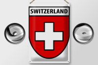 Blechschild Flagge 20x30cm Switzerland Schweiz Wappen