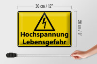 Blechschild Warnschild 30x20cm Hochspannung Lebensgefahr