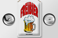 Blechschild Alkohol 20x30cm Freibier gibts morgen (Bierkrug)