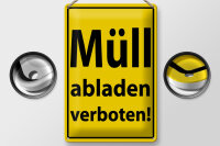 Blechschild Hinweis 20x30cm Müll abladen verboten