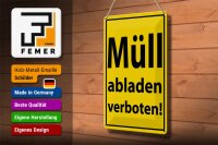 Blechschild Hinweis 20x30cm Müll abladen verboten