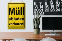 Blechschild Hinweis 20x30cm Müll abladen verboten