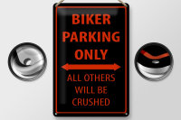Blechschild Fahrrad 20x30cm Biker parking only