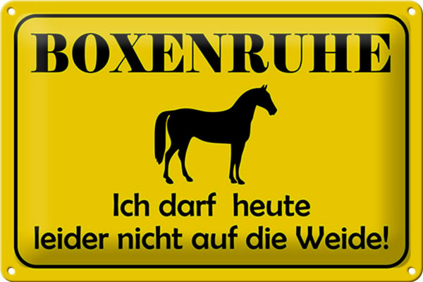 Blechschild Hinweis 30x20cm Boxenruhe nicht auf die Weide Pferd