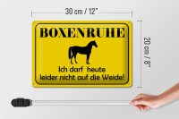 Blechschild Hinweis 30x20cm Boxenruhe nicht auf die Weide Pferd