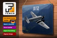 Blechschild Flugzeug 30x20cm JU 52 in der Luft