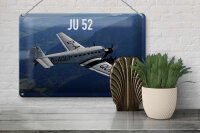 Blechschild Flugzeug 30x20cm JU 52 in der Luft
