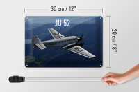 Blechschild Flugzeug 30x20cm JU 52 in der Luft