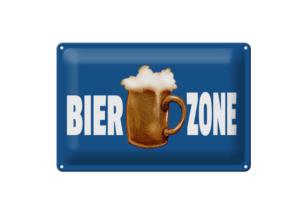 Blechschild Alkohol 30x20cm Bier Zone