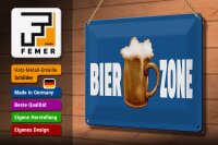 Blechschild Alkohol 30x20cm Bier Zone