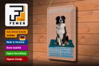 Blechschild Spruch 20x30cm Border Collie Hund intelligent