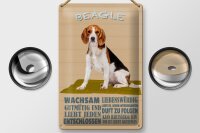 Blechschild Spruch 20x30cm Beagle Hund gutmütig liebt jeden