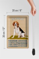 Blechschild Spruch 20x30cm Beagle Hund gutmütig liebt jeden