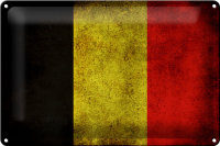 Blechschild Flagge 30x20cm Belgien Fahne