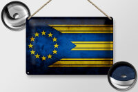 Blechschild Flagge 30x20cm Europa Fahne
