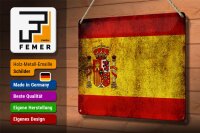 Blechschild Flagge 30x20cm Spanien Fahne