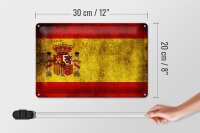 Blechschild Flagge 30x20cm Spanien Fahne