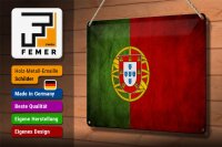 Blechschild Flagge 30x20cm Portugal Fahne