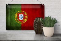 Blechschild Flagge 30x20cm Portugal Fahne