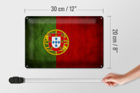 Blechschild Flagge 30x20cm Portugal Fahne