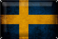 Blechschild Flagge 30x20cm Schweden Fahne
