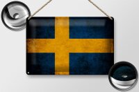 Blechschild Flagge 30x20cm Schweden Fahne