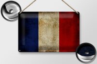 Blechschild Flagge 30x20cm Frankreich Fahne