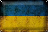 Blechschild Flagge 30x20cm Ukraine Fahne