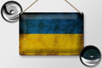 Blechschild Flagge 30x20cm Ukraine Fahne