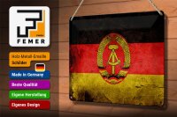 Blechschild Flagge 30x20cm DDR Fahne Wanddeko