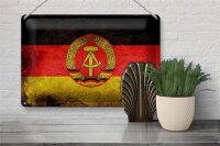 Blechschild Flagge 30x20cm DDR Fahne Wanddeko