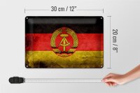 Blechschild Flagge 30x20cm DDR Fahne Wanddeko