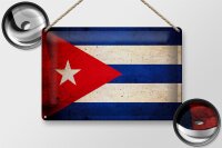 Blechschild Flagge 30x20cm Kuba Cuba Fahne