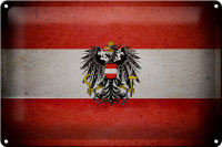 Blechschild Flagge 30x20cm Österreich Fahne Wappen