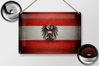 Blechschild Flagge 30x20cm Österreich Fahne Wappen