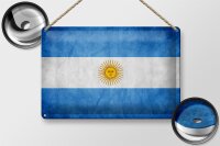 Blechschild Flagge 30x20cm Argentinien Fahne