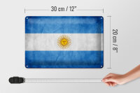 Blechschild Flagge 30x20cm Argentinien Fahne