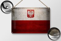 Blechschild Flagge 30x20cm Polen Fahne Wandeko