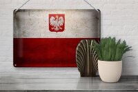 Blechschild Flagge 30x20cm Polen Fahne Wandeko