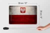 Blechschild Flagge 30x20cm Polen Fahne Wandeko