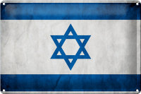 Blechschild Flagge 30x20cm Israel Fahne Wanddeko
