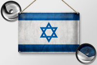Blechschild Flagge 30x20cm Israel Fahne Wanddeko